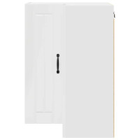 Produktbild för Vägghörnskåp LUCCA Vit högglans 57 x 57 x 80 cm Konstruerat trä