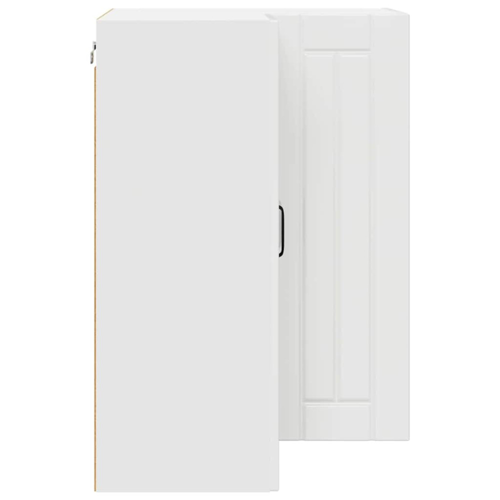 Produktbild för Vägghörnskåp LUCCA Vit högglans 57 x 57 x 80 cm Konstruerat trä