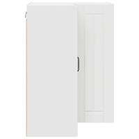 Produktbild för Vägghörnskåp LUCCA Vit högglans 57 x 57 x 80 cm Konstruerat trä