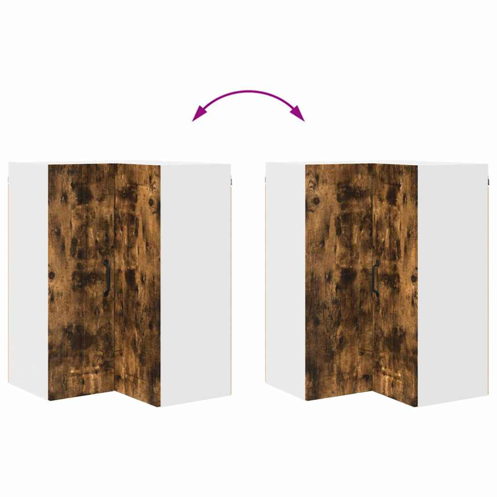 Produktbild för Vägghörnskåp LUCCA Rökt ek 57 x 57 x 80 cm Konstruerat trä