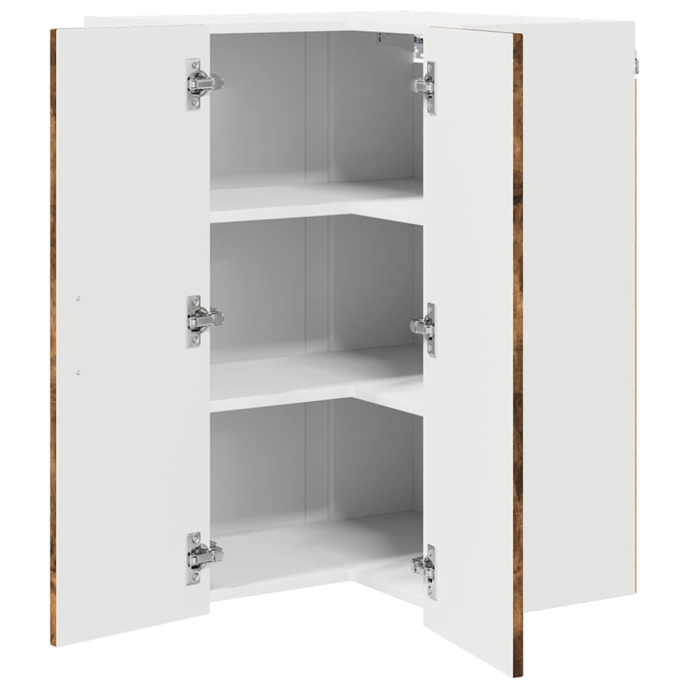 Produktbild för Vägghörnskåp LUCCA Rökt ek 57 x 57 x 80 cm Konstruerat trä
