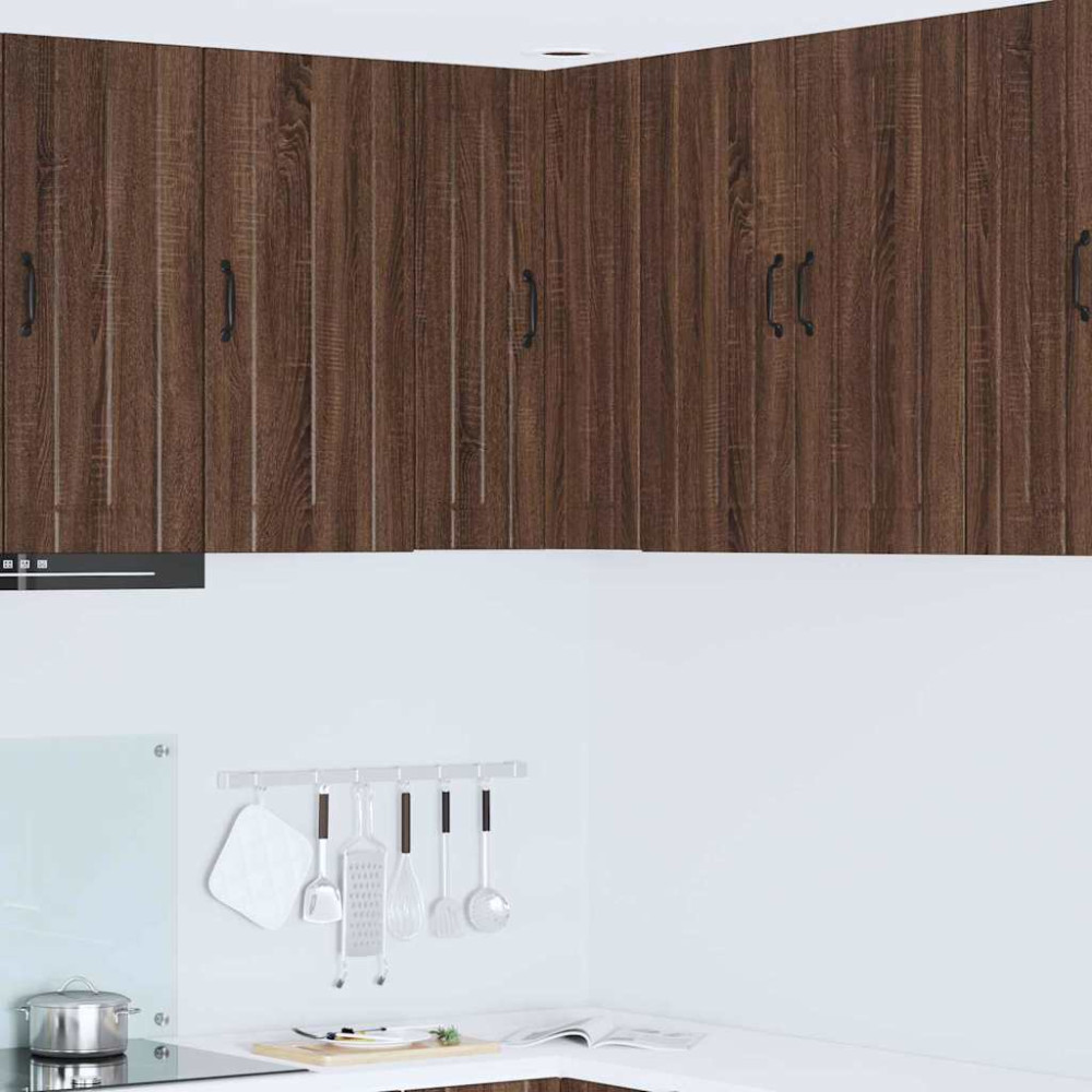 Produktbild för Vägghörnskåp LUCCA Brun ek 57 x 57 x 80 cm Konstruerat trä