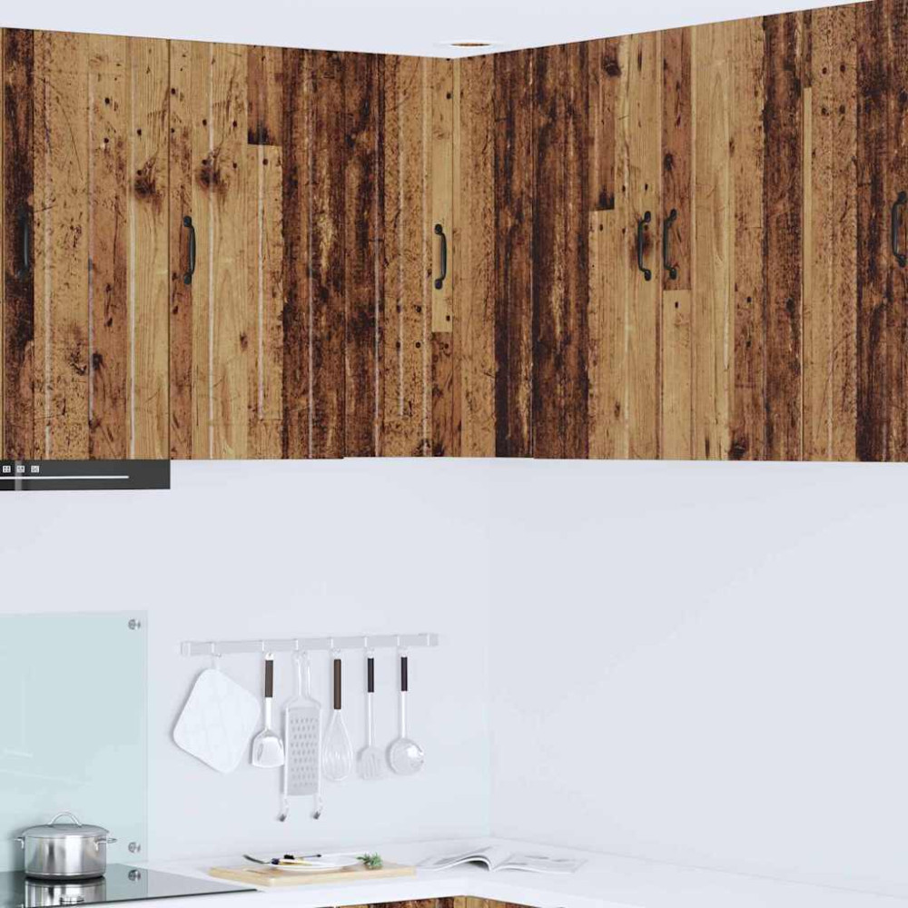Produktbild för Vägghörnskåp LUCCA Gammalt trä 57 x 57 x 80 cm Konstruerat trä