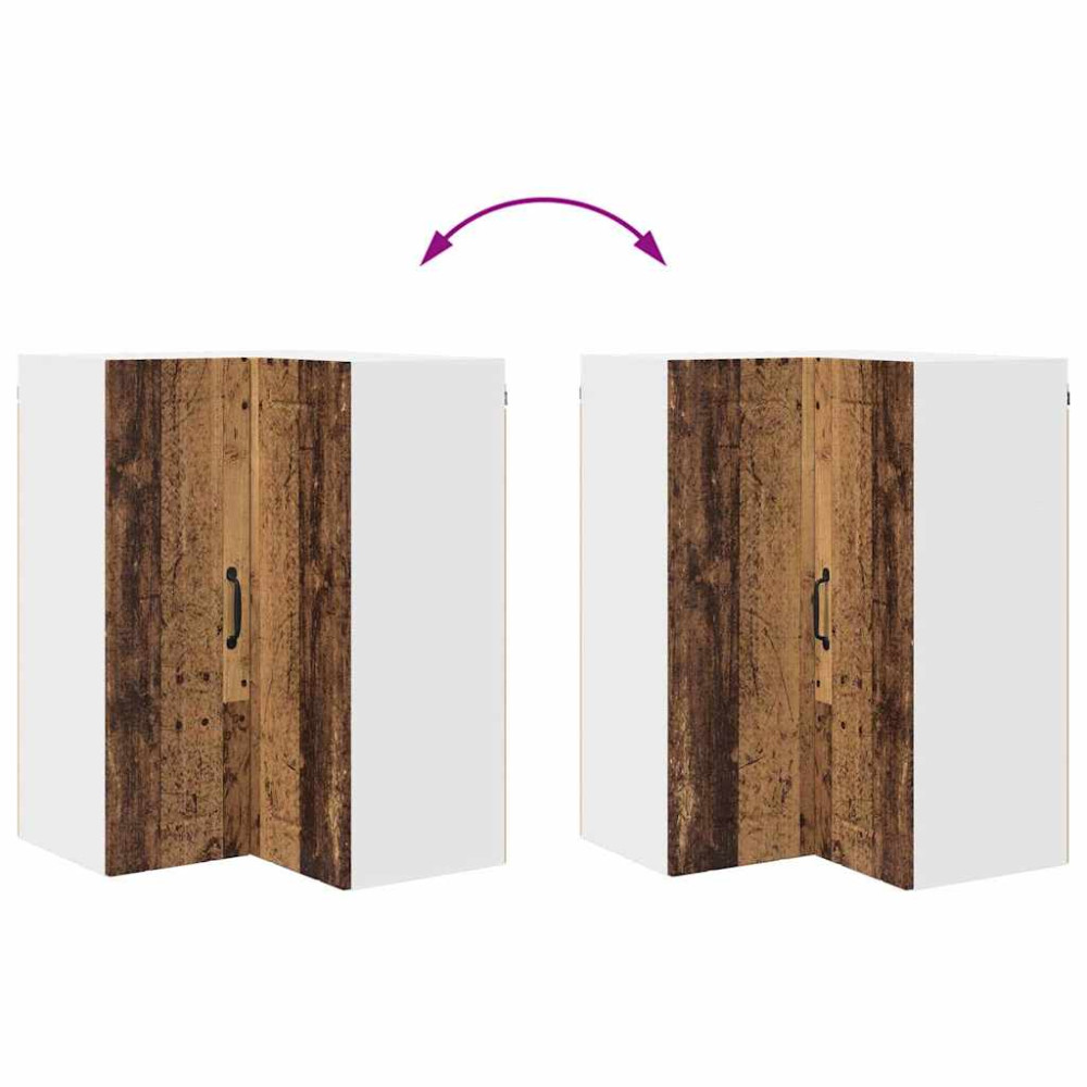 Produktbild för Vägghörnskåp LUCCA Gammalt trä 57 x 57 x 80 cm Konstruerat trä