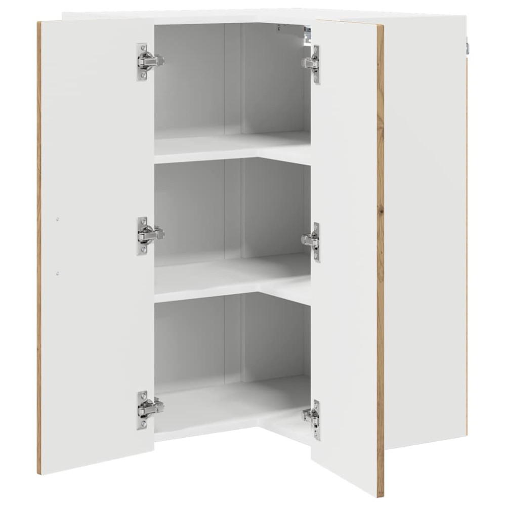 Produktbild för Vägghörnskåp LUCCA Artisan-ek 57 x 57 x 80 cm Konstruerat trä