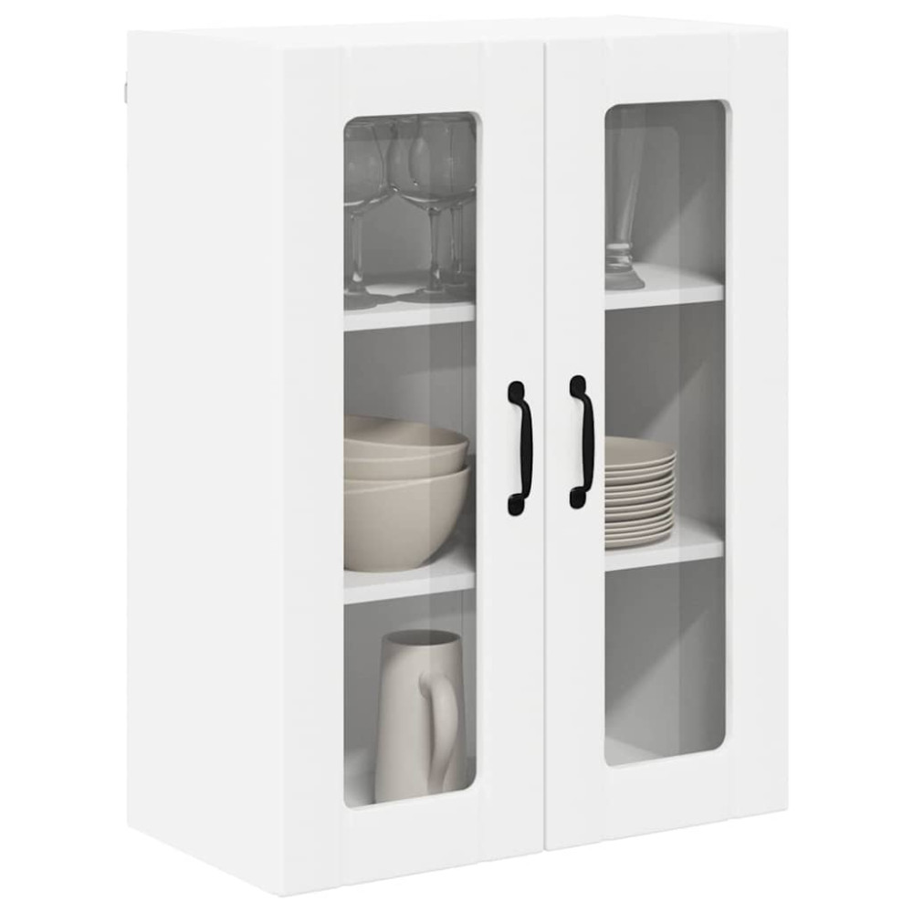 Produktbild för Väggglasförråd LUCCA Vit 60 x 31 x 80 cm Konstruerat trä