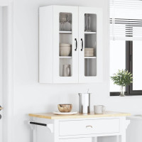 Produktbild för Väggglasförråd LUCCA Vit 60 x 31 x 80 cm Konstruerat trä