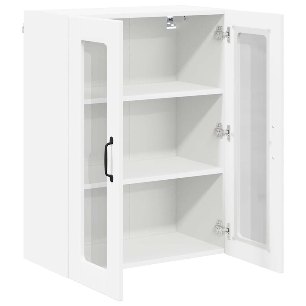 Produktbild för Väggglasförråd LUCCA Vit 60 x 31 x 80 cm Konstruerat trä