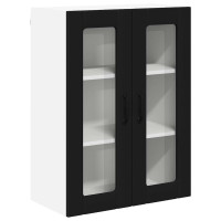 Produktbild för Väggglasförråd LUCCA Svart 60 x 31 x 80 cm Konstruerat trä
