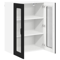 Produktbild för Väggglasförråd LUCCA Svart 60 x 31 x 80 cm Konstruerat trä