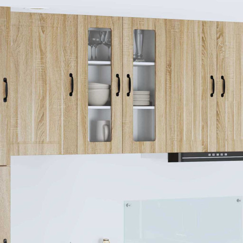 vidaXL Väggglasförråd LUCCA Sonoma-ek 60 x 31 x 80 cm Konstruerat trä