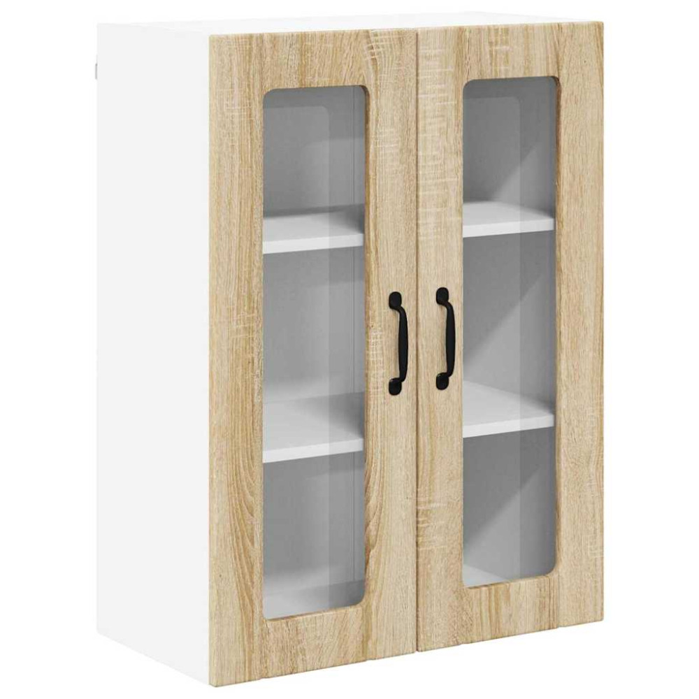 Produktbild för Väggglasförråd LUCCA Sonoma-ek 60 x 31 x 80 cm Konstruerat trä