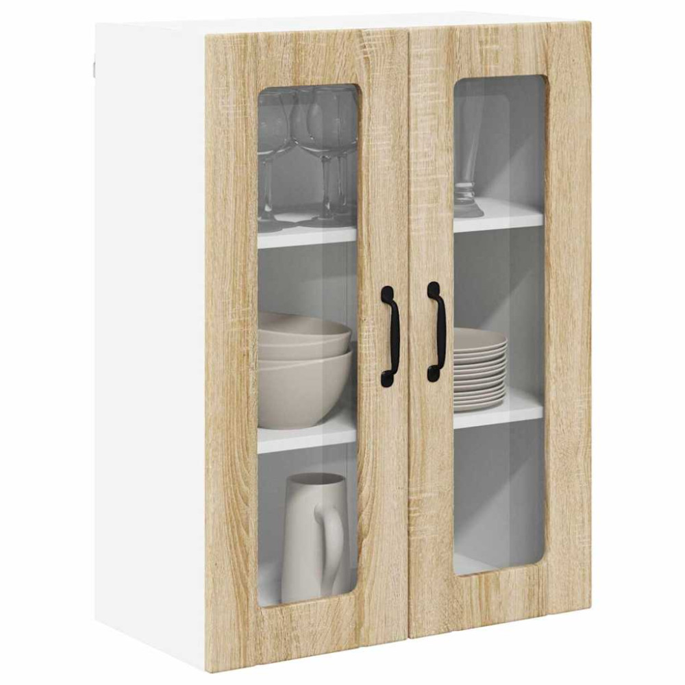 Produktbild för Väggglasförråd LUCCA Sonoma-ek 60 x 31 x 80 cm Konstruerat trä
