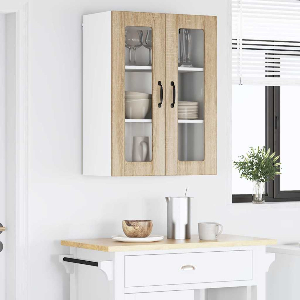 Produktbild för Väggglasförråd LUCCA Sonoma-ek 60 x 31 x 80 cm Konstruerat trä