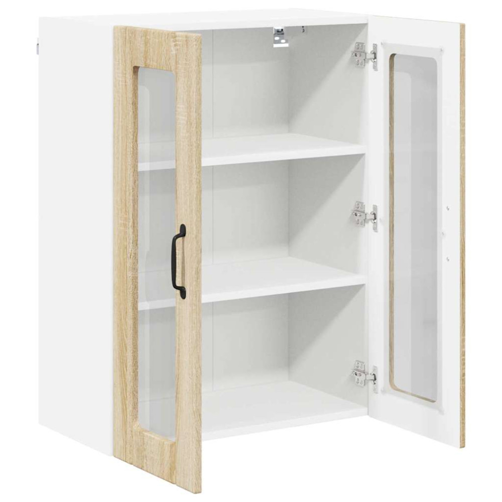 Produktbild för Väggglasförråd LUCCA Sonoma-ek 60 x 31 x 80 cm Konstruerat trä