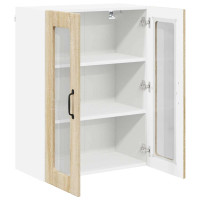 Produktbild för Väggglasförråd LUCCA Sonoma-ek 60 x 31 x 80 cm Konstruerat trä