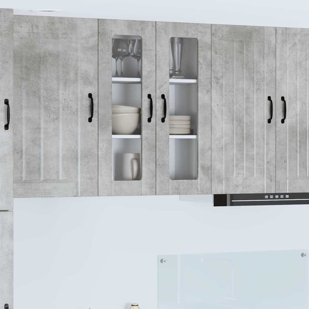 Produktbild för Väggglasförråd LUCCA Betonggrå 60 x 31 x 80 cm Konstruerat trä