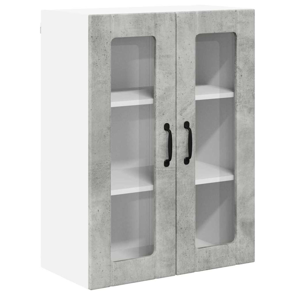 Produktbild för Väggglasförråd LUCCA Betonggrå 60 x 31 x 80 cm Konstruerat trä