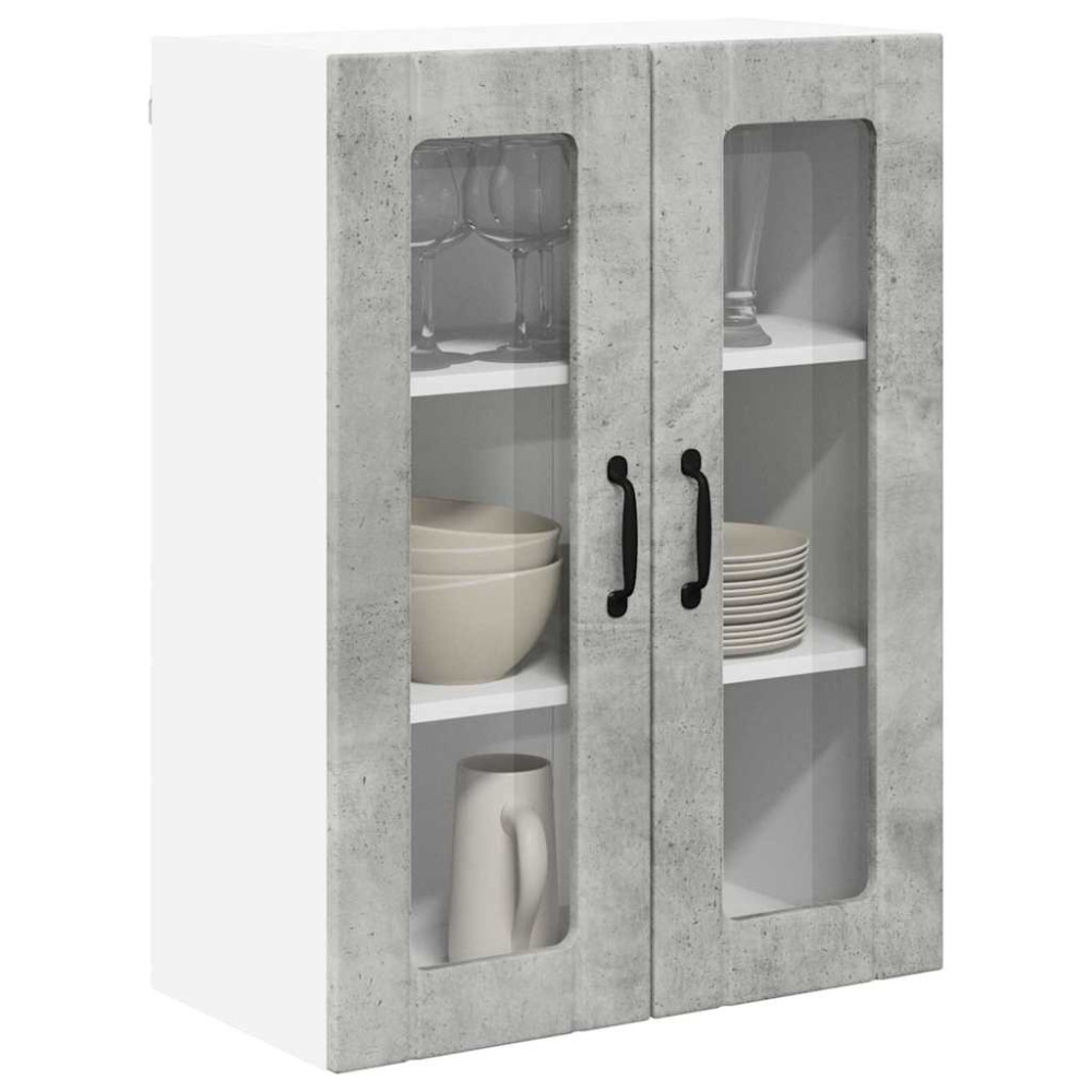 Produktbild för Väggglasförråd LUCCA Betonggrå 60 x 31 x 80 cm Konstruerat trä