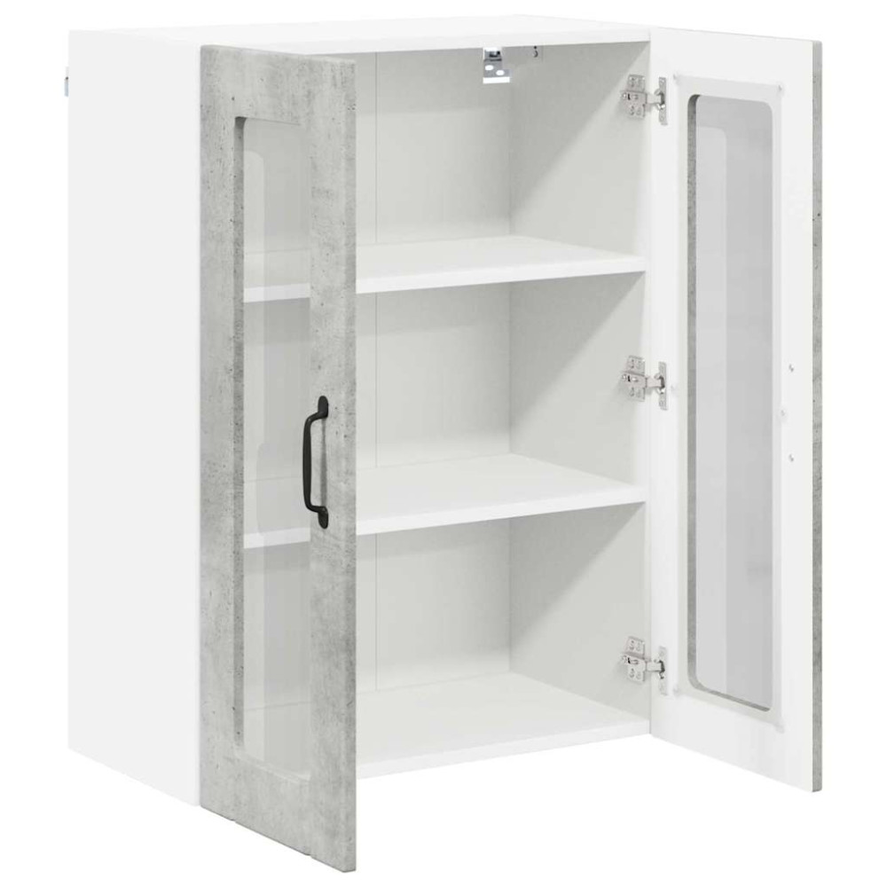 Produktbild för Väggglasförråd LUCCA Betonggrå 60 x 31 x 80 cm Konstruerat trä
