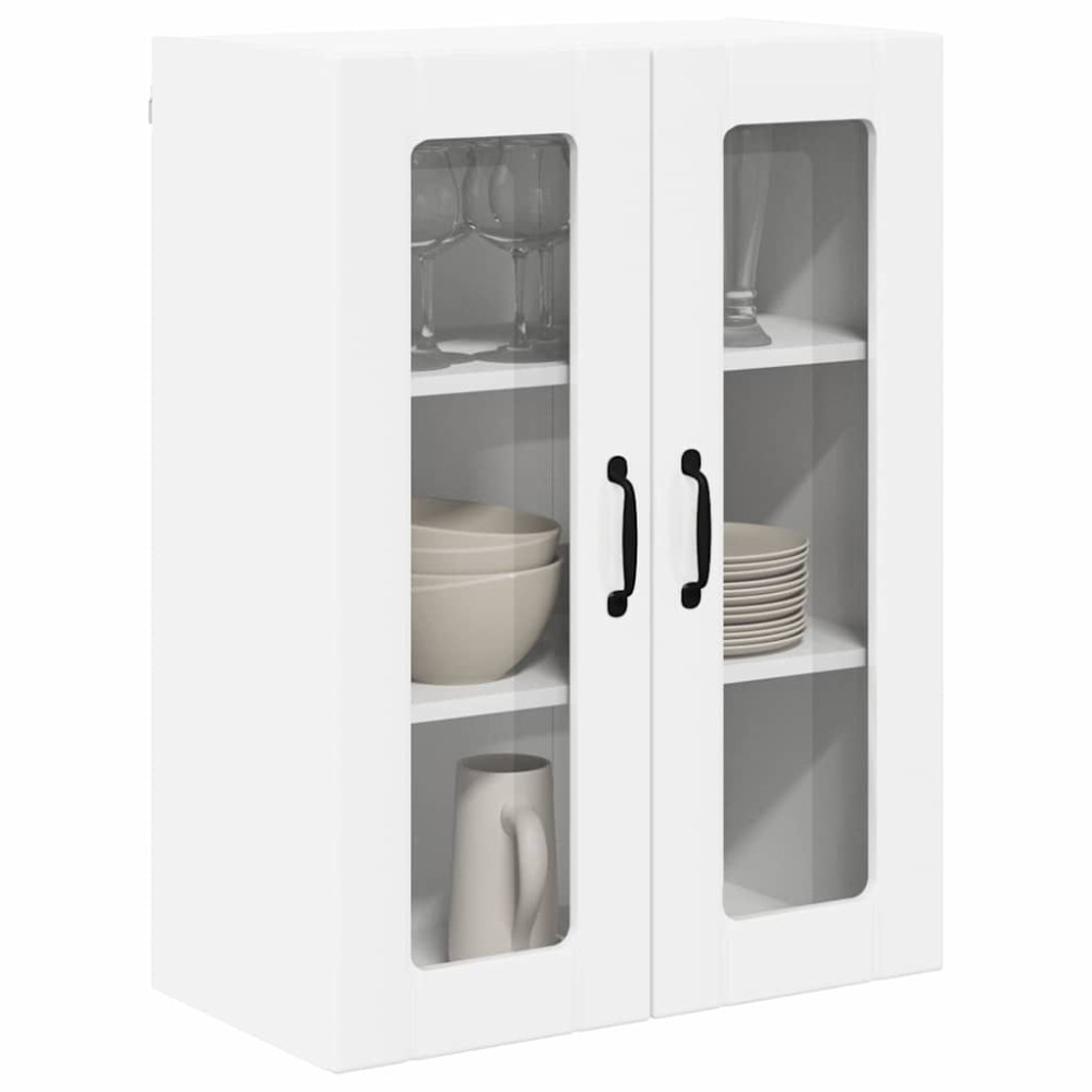 Produktbild för Väggglasförråd LUCCA Vit högglans 60 x 31 x 80 cm