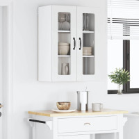 Produktbild för Väggglasförråd LUCCA Vit högglans 60 x 31 x 80 cm