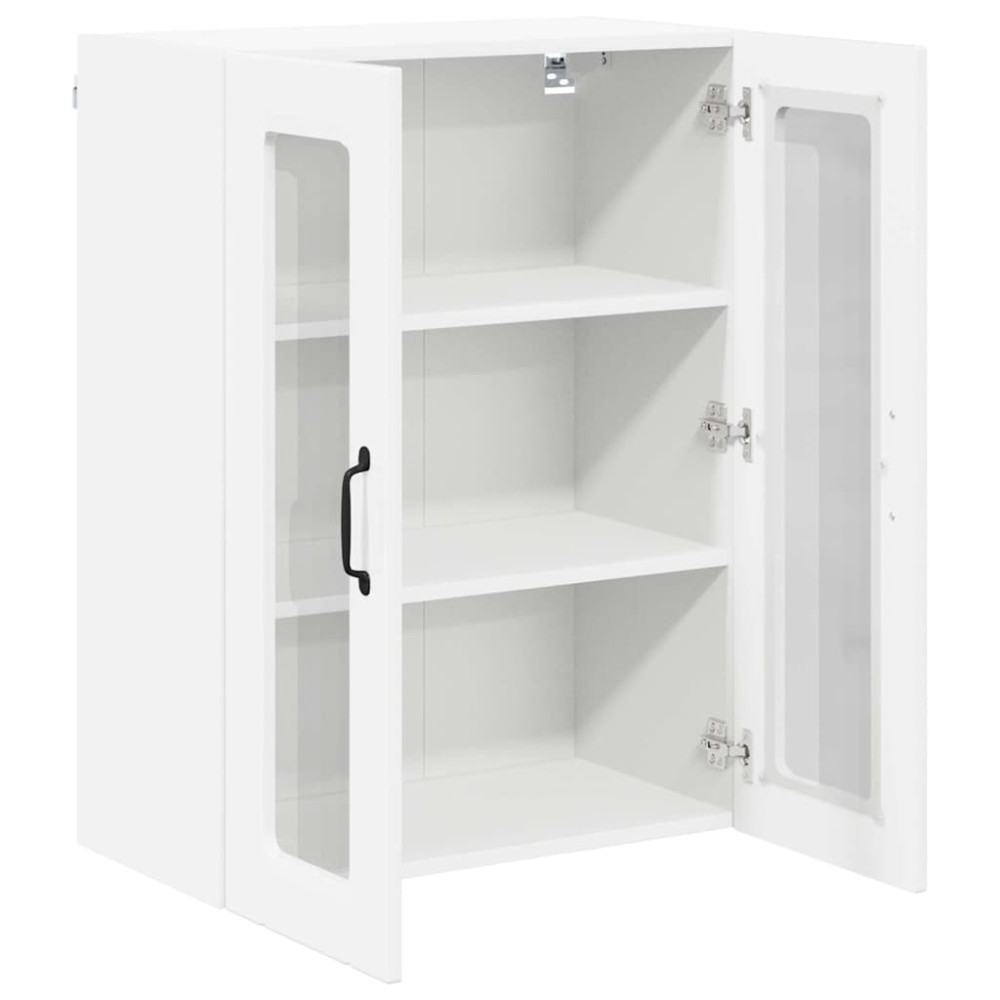 Produktbild för Väggglasförråd LUCCA Vit högglans 60 x 31 x 80 cm