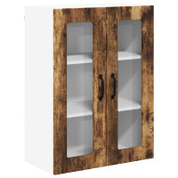 Produktbild för Väggglasförråd LUCCA Rökt ek 60 x 31 x 80 cm Konstruerat trä
