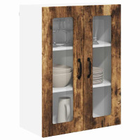 Produktbild för Väggglasförråd LUCCA Rökt ek 60 x 31 x 80 cm Konstruerat trä