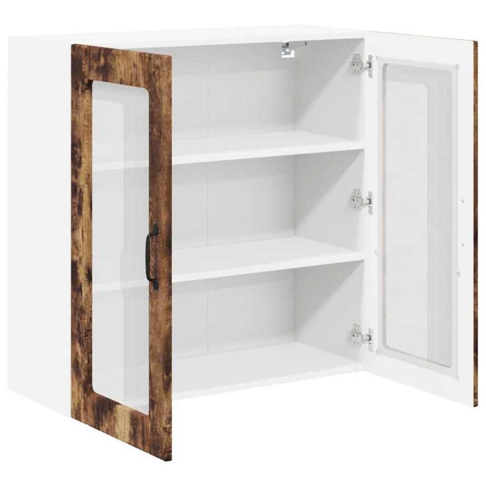 Produktbild för Väggglasförråd LUCCA Rökt ek 60 x 31 x 80 cm Konstruerat trä