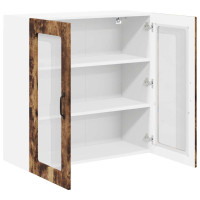 Produktbild för Väggglasförråd LUCCA Rökt ek 60 x 31 x 80 cm Konstruerat trä