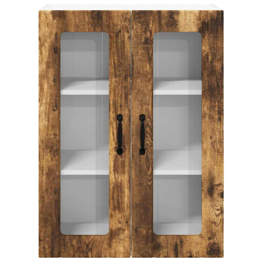 Produktbild för Väggglasförråd LUCCA Rökt ek 60 x 31 x 80 cm Konstruerat trä