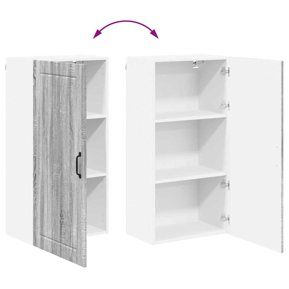 Produktbild för Väggskåp LUCCA Grå sonoma-ek 50 x 31 x 100 cm Konstruerat trä