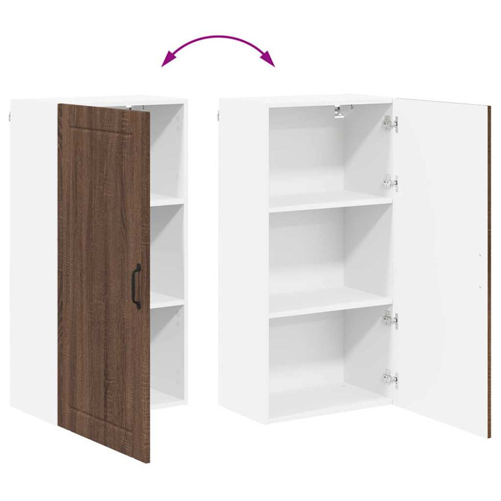 Produktbild för Väggskåp LUCCA Brun ek 50 x 31 x 100 cm Konstruerat trä