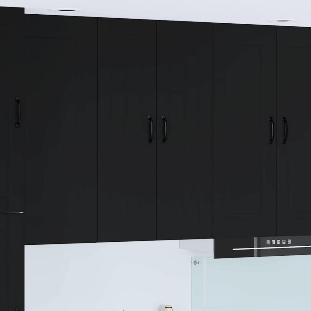 Produktbild för Väggskåp LUCCA Svart 60 x 31 x 100 cm Konstruerat trä
