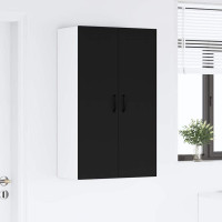 Produktbild för Väggskåp LUCCA Svart 60 x 31 x 100 cm Konstruerat trä