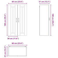 Produktbild för Väggskåp LUCCA Sonoma-ek 60 x 31 x 100 cm Konstruerat trä