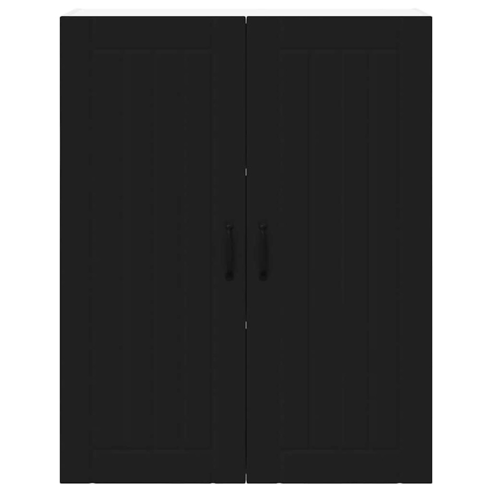 Produktbild för Väggskåp LUCCA Svart 80 x 31 x 100 cm Konstruerat trä
