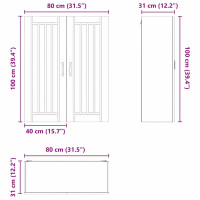 Produktbild för Väggskåp LUCCA Sonoma-ek 80 x 31 x 100 cm Konstruerat trä