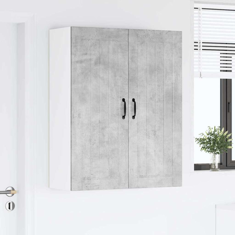 Produktbild för Väggskåp LUCCA Betonggrå 80 x 31 x 100 cm Konstruerat trä
