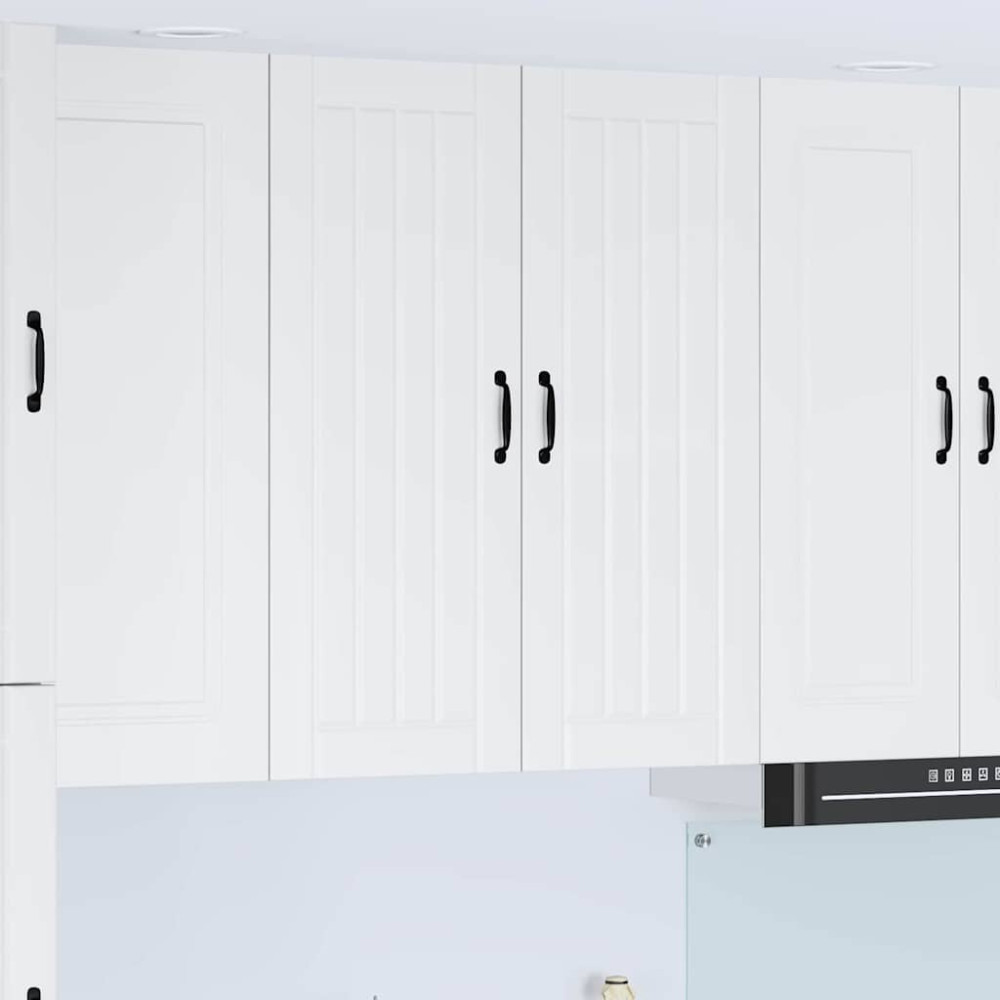 Produktbild för Väggskåp LUCCA Vit högglans 80 x 31 x 100 cm Konstruerat trä