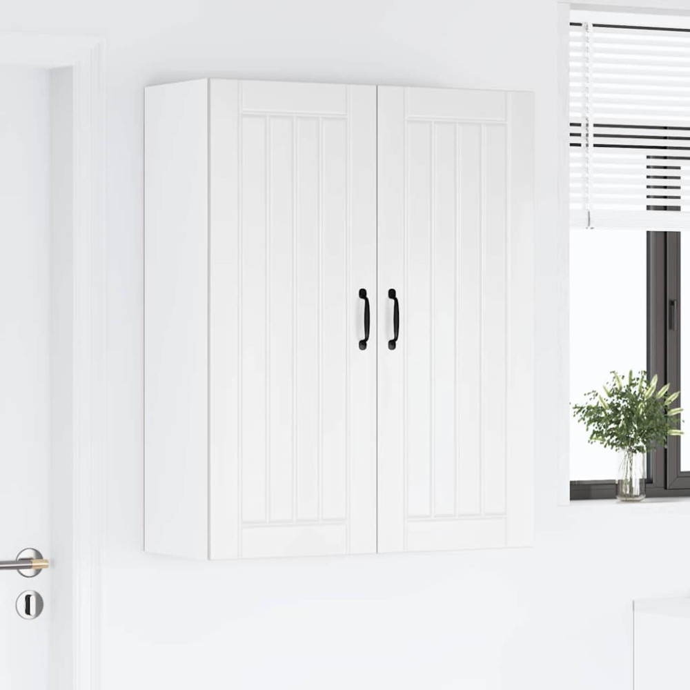 Produktbild för Väggskåp LUCCA Vit högglans 80 x 31 x 100 cm Konstruerat trä