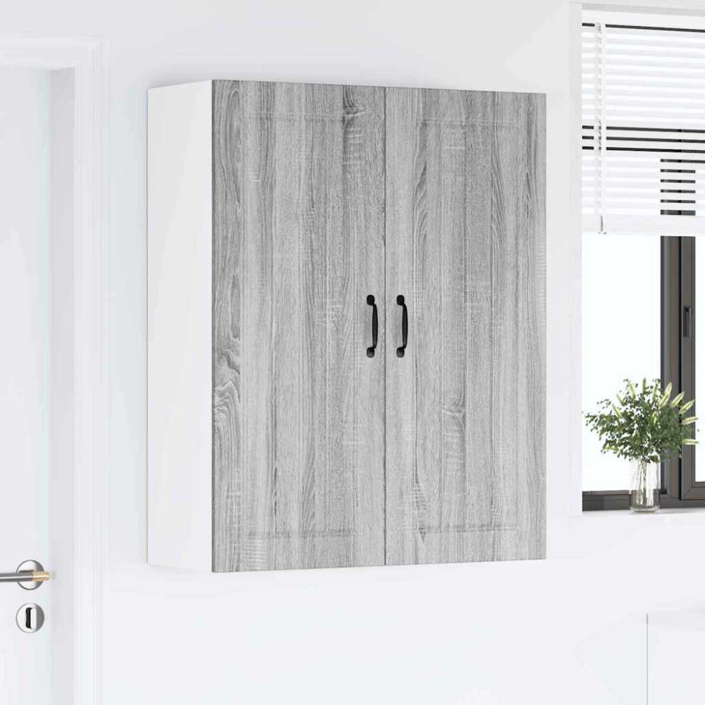 Produktbild för Väggskåp LUCCA Grå sonoma-ek 80 x 31 x 100 cm Konstruerat trä