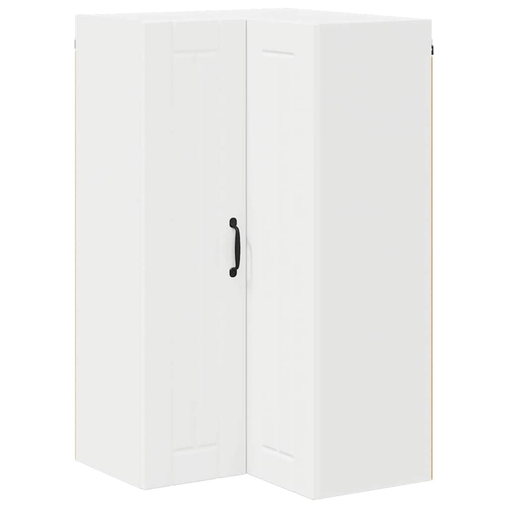 Produktbild för Vägghörnskåp LUCCA Vit 57 x 57 x 100 cm Konstruerat trä