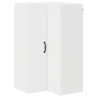 Produktbild för Vägghörnskåp LUCCA Vit 57 x 57 x 100 cm Konstruerat trä