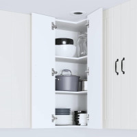 Produktbild för Vägghörnskåp LUCCA Vit 57 x 57 x 100 cm Konstruerat trä