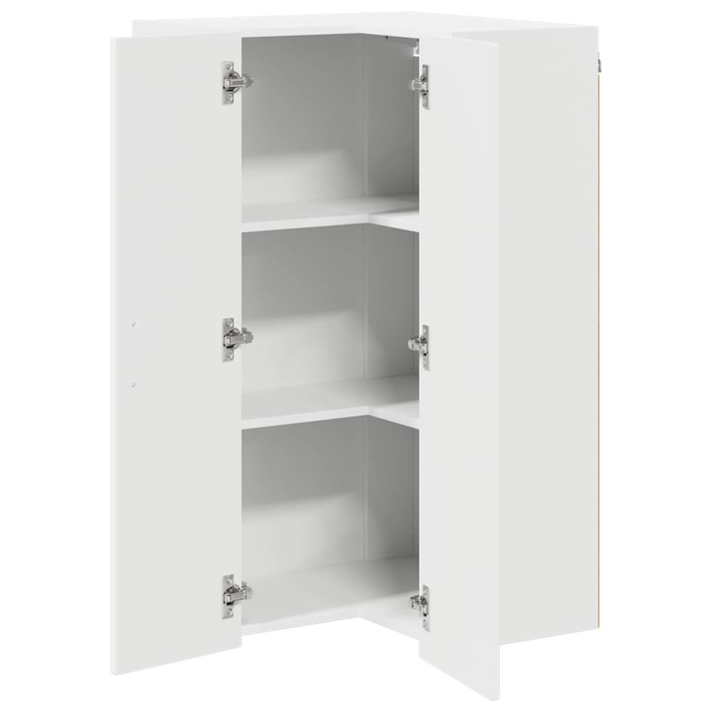 Produktbild för Vägghörnskåp LUCCA Vit 57 x 57 x 100 cm Konstruerat trä
