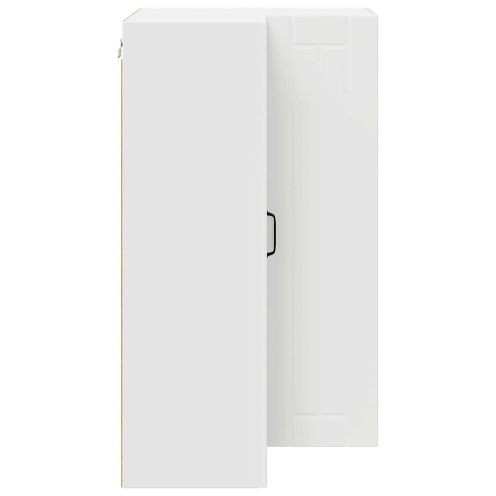 Produktbild för Vägghörnskåp LUCCA Vit 57 x 57 x 100 cm Konstruerat trä