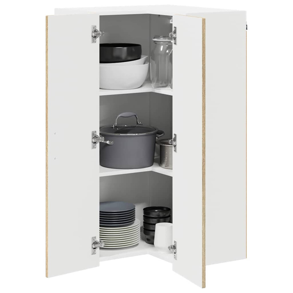 Produktbild för Vägghörnskåp LUCCA Sonoma-ek 57 x 57 x 100 cm Konstruerat trä