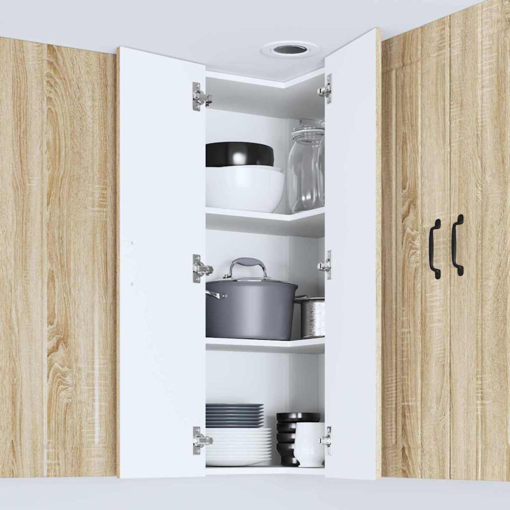 Produktbild för Vägghörnskåp LUCCA Sonoma-ek 57 x 57 x 100 cm Konstruerat trä